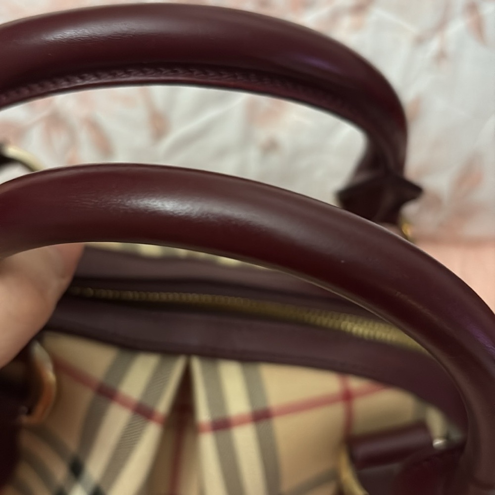 Burberry Cream and Brown Satchel with Signature Plaid- handbag - Picture 3 of 6
